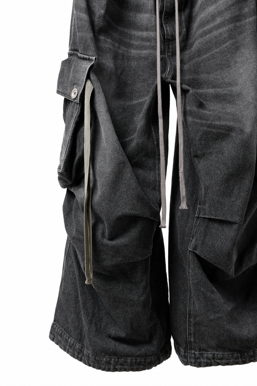 A.F ARTEFACT EXTREME WIDE CARGO PANTS / FADED DENIM (VINTAGE BLACK) - Image 8