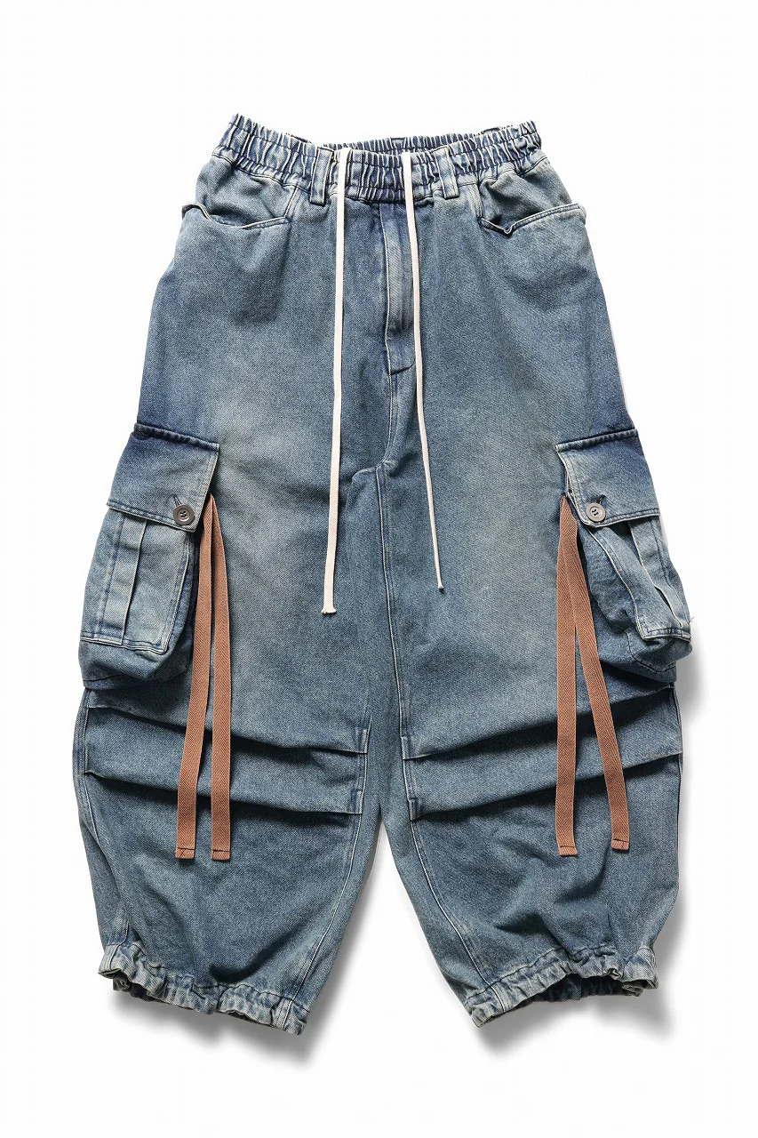 A.F ARTEFACT EXTREME WIDE CARGO PANTS / FADED DENIM (VINTAGE BLUE)
