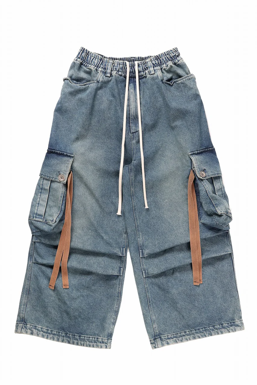 A.F ARTEFACT EXTREME WIDE CARGO PANTS / FADED DENIM (VINTAGE BLUE) - Image 2