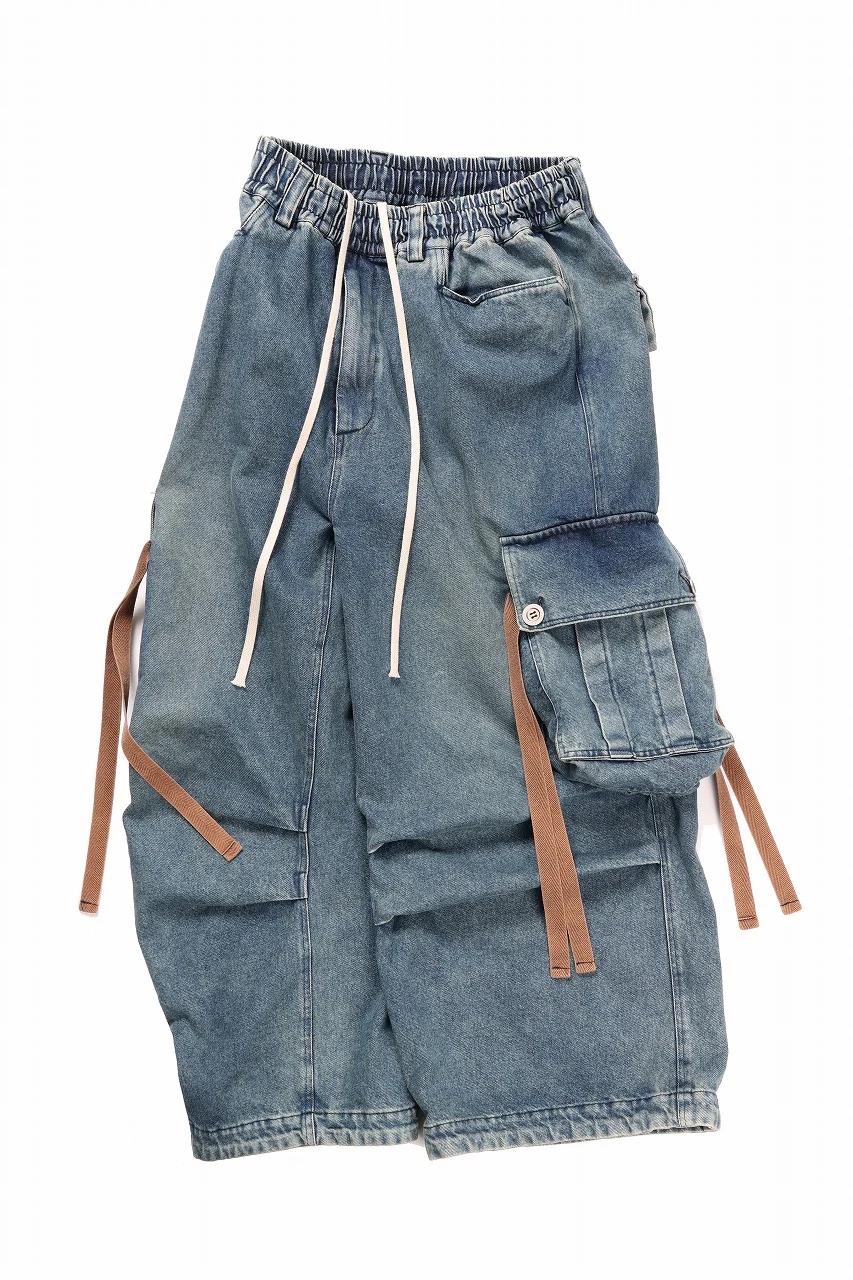 A.F ARTEFACT EXTREME WIDE CARGO PANTS / FADED DENIM (VINTAGE BLUE) - Image 3