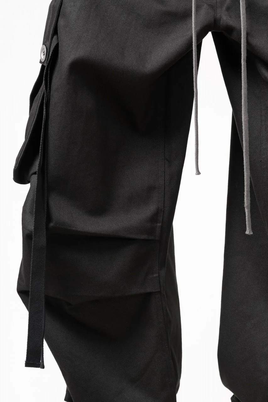 A.F ARTEFACT EXTREME WIDE CARGO PANTS / STRETCH TWILL (BLACK) - Image 10