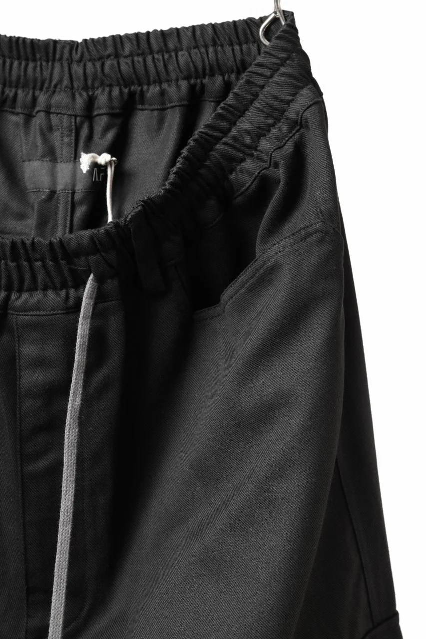 A.F ARTEFACT EXTREME WIDE CARGO PANTS / STRETCH TWILL (BLACK) - Image 11