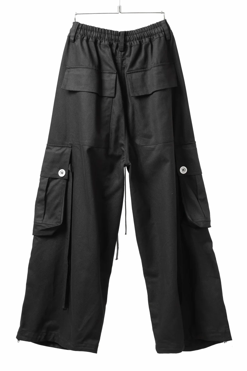 A.F ARTEFACT EXTREME WIDE CARGO PANTS / STRETCH TWILL (BLACK) - Image 3