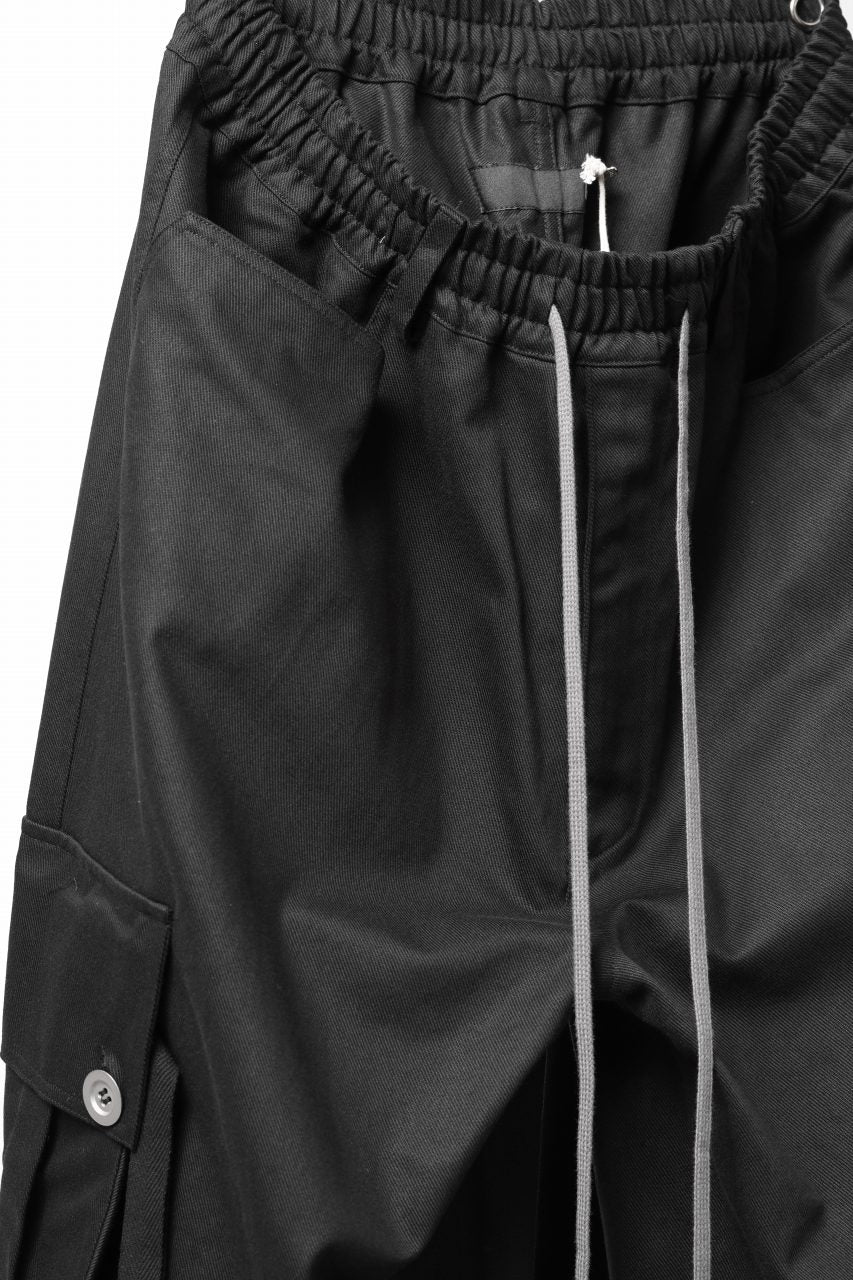 A.F ARTEFACT EXTREME WIDE CARGO PANTS / STRETCH TWILL (BLACK) - Image 6