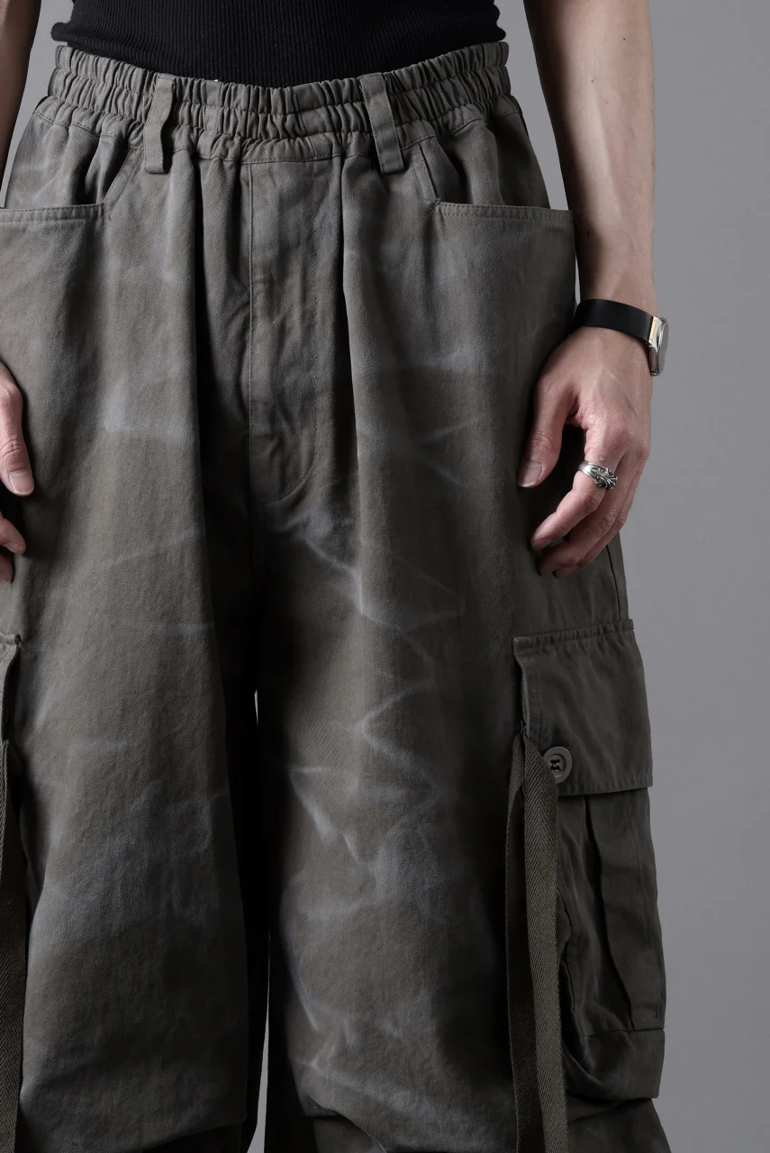A.F ARTEFACT EXTREME WIDE CARGO PANTS / VINTAGE DYED (KHAKI) - Image 24
