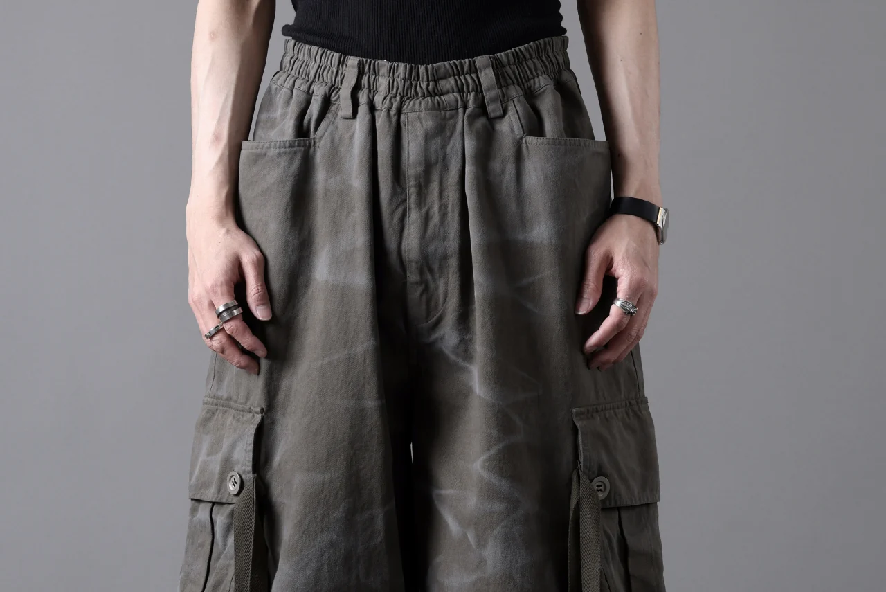 A.F ARTEFACT EXTREME WIDE CARGO PANTS / VINTAGE DYED (KHAKI) - Image 27
