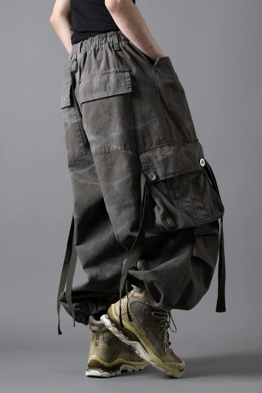 A.F ARTEFACT EXTREME WIDE CARGO PANTS / VINTAGE DYED (KHAKI) - Image 4