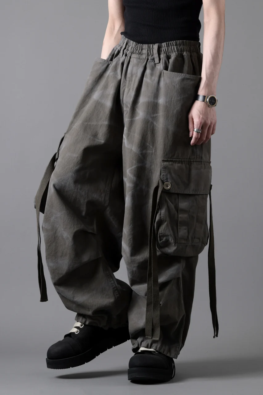 A.F ARTEFACT EXTREME WIDE CARGO PANTS / VINTAGE DYED (KHAKI) - Image 7