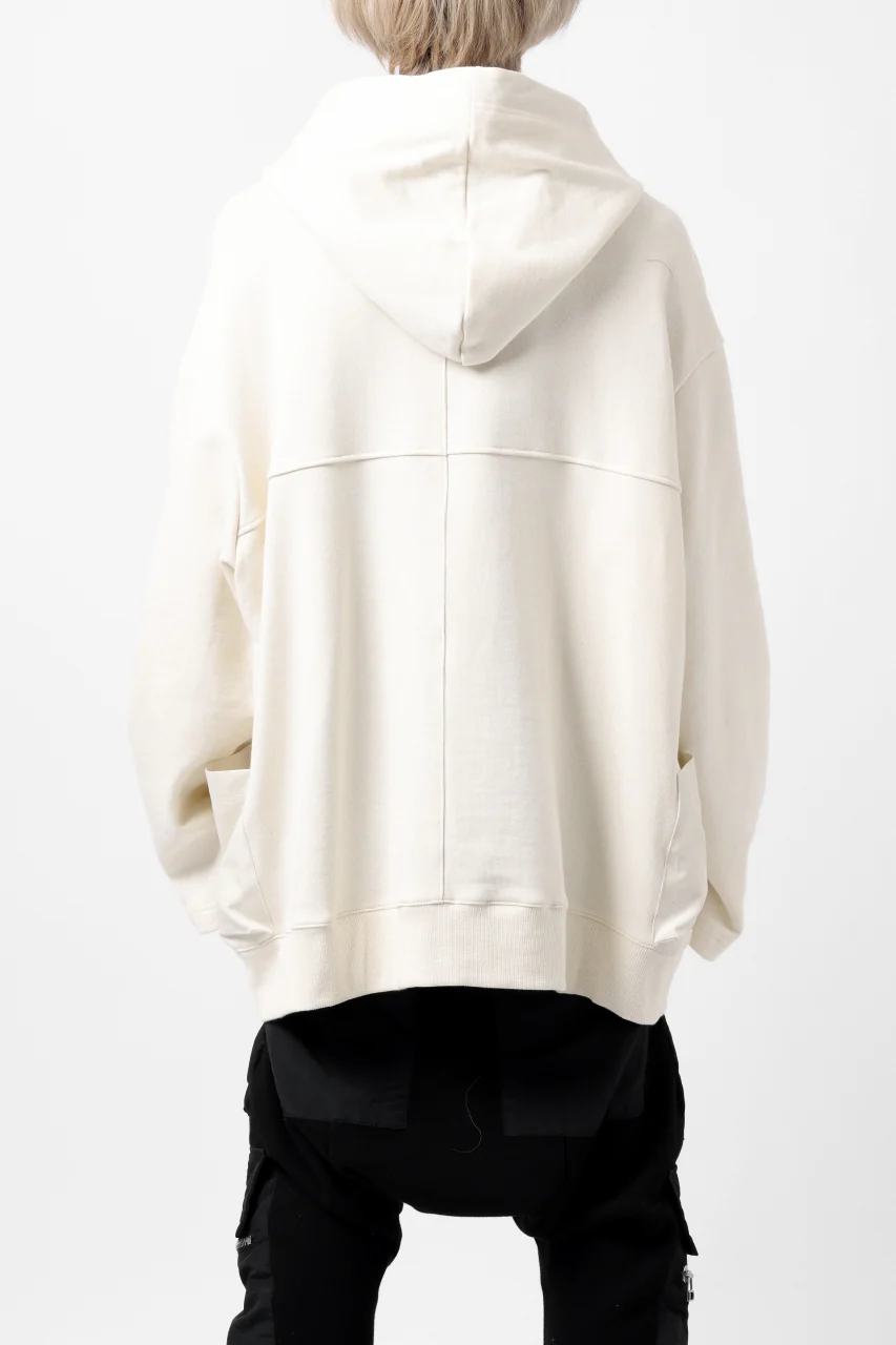 A.F ARTEFACT FLAP-DETAIL COMBINATION HOODIE / COTTON SWEAT (IVORY) - Image 3