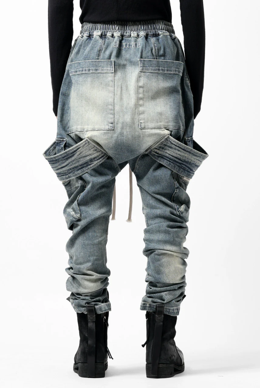 A.F ARTEFACT FLAP-DETAIL SLIM CARGO PANTS / FADED AGEING DENIM (INDIGO) - Image 18