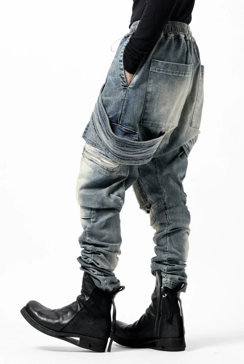 A.F ARTEFACT FLAP-DETAIL SLIM CARGO PANTS / FADED AGEING DENIM (INDIGO) - Image 19