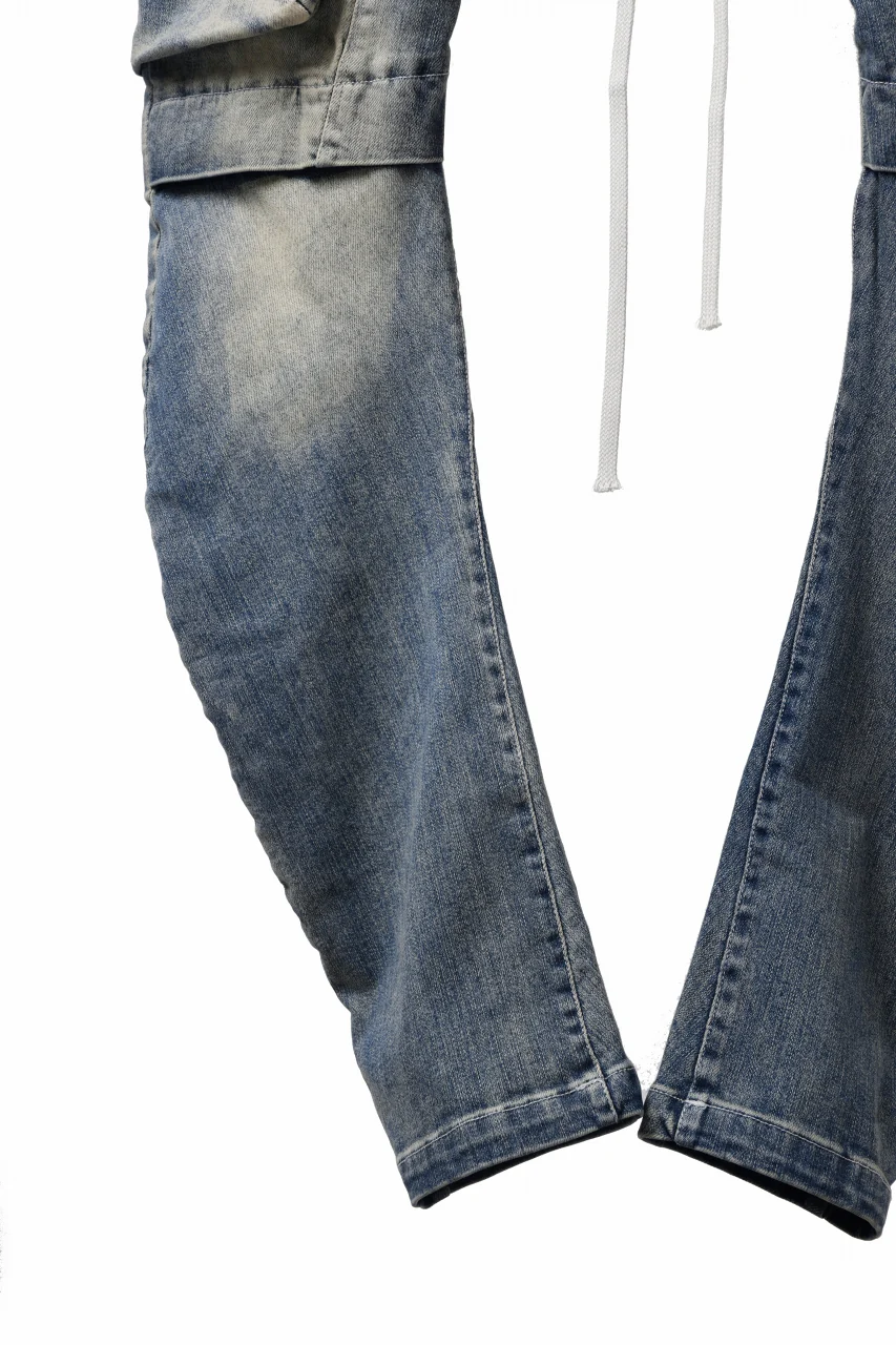 A.F ARTEFACT FLAP-DETAIL SLIM CARGO PANTS / FADED AGEING DENIM (INDIGO) - Image 7