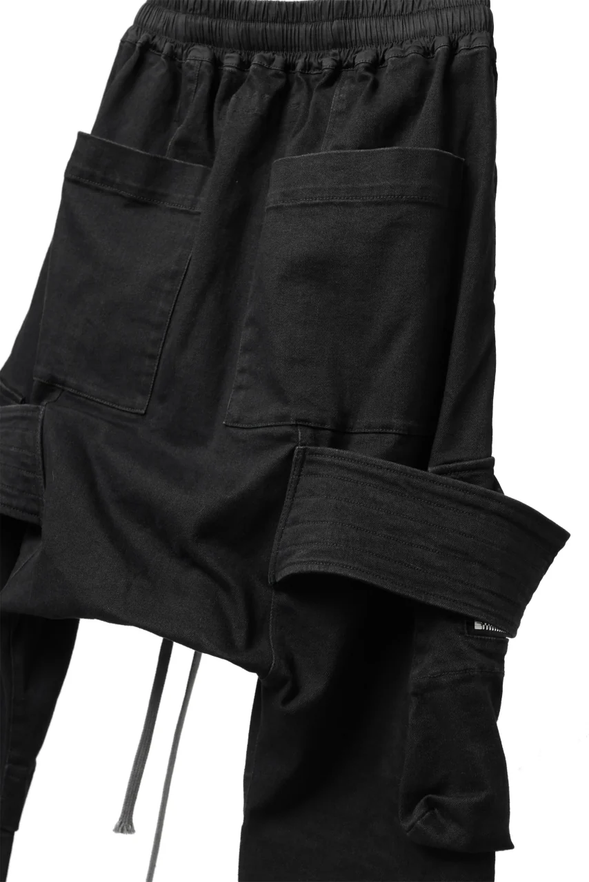 A.F ARTEFACT FLAP-DETAIL SLIM CARGO PANTS / HI-STRETCH DENIM (BLACK) - Image 14