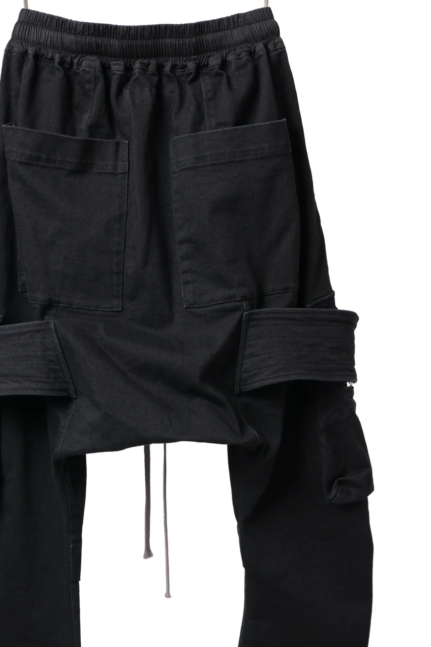A.F ARTEFACT FLAP-DETAIL SLIM CARGO PANTS / HI-STRETCH DENIM (BLACK) - Image 16
