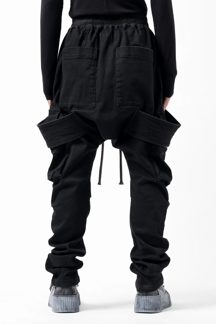 A.F ARTEFACT FLAP-DETAIL SLIM CARGO PANTS / HI-STRETCH DENIM (BLACK) - Image 24