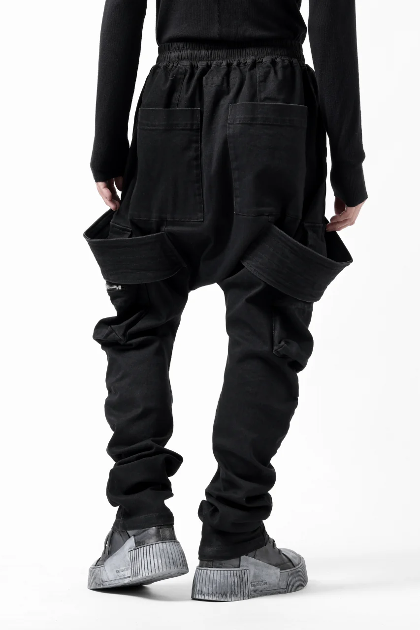 A.F ARTEFACT FLAP-DETAIL SLIM CARGO PANTS / HI-STRETCH DENIM (BLACK) - Image 25