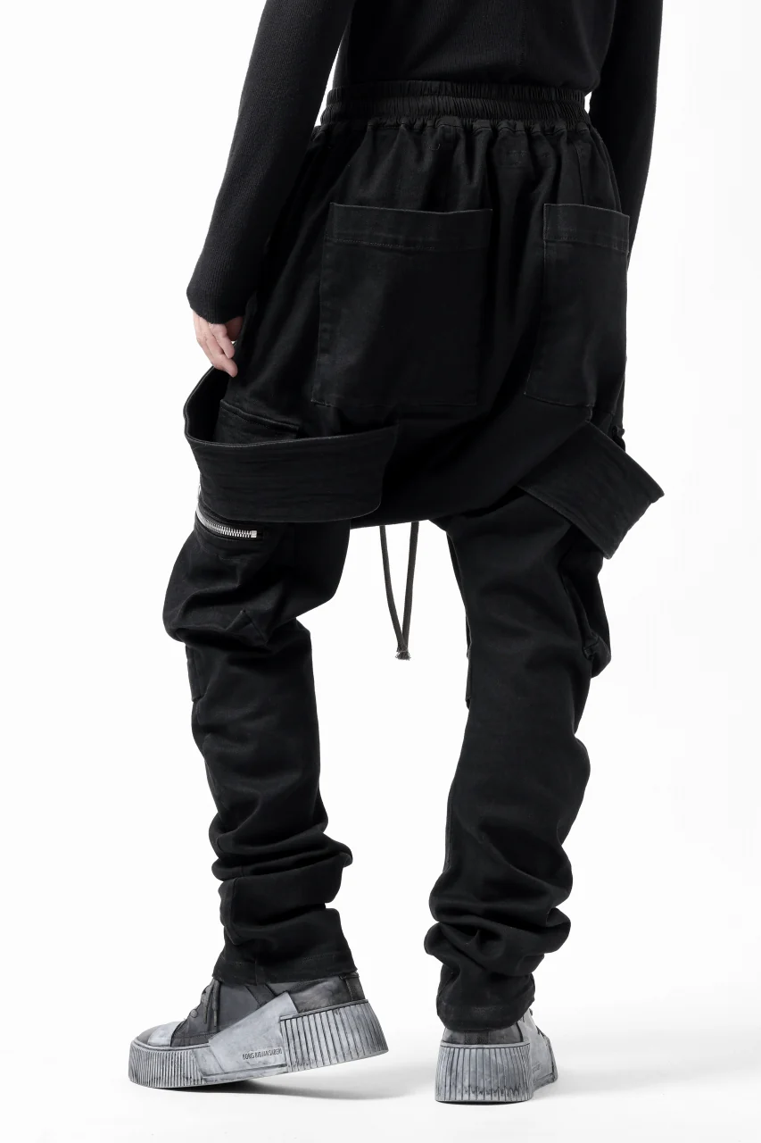 A.F ARTEFACT FLAP-DETAIL SLIM CARGO PANTS / HI-STRETCH DENIM (BLACK) - Image 26