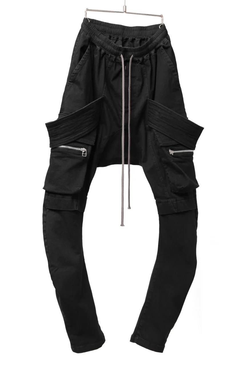 A.F ARTEFACT FLAP-DETAIL SLIM CARGO PANTS / HI-STRETCH DENIM (BLACK) - Image 3