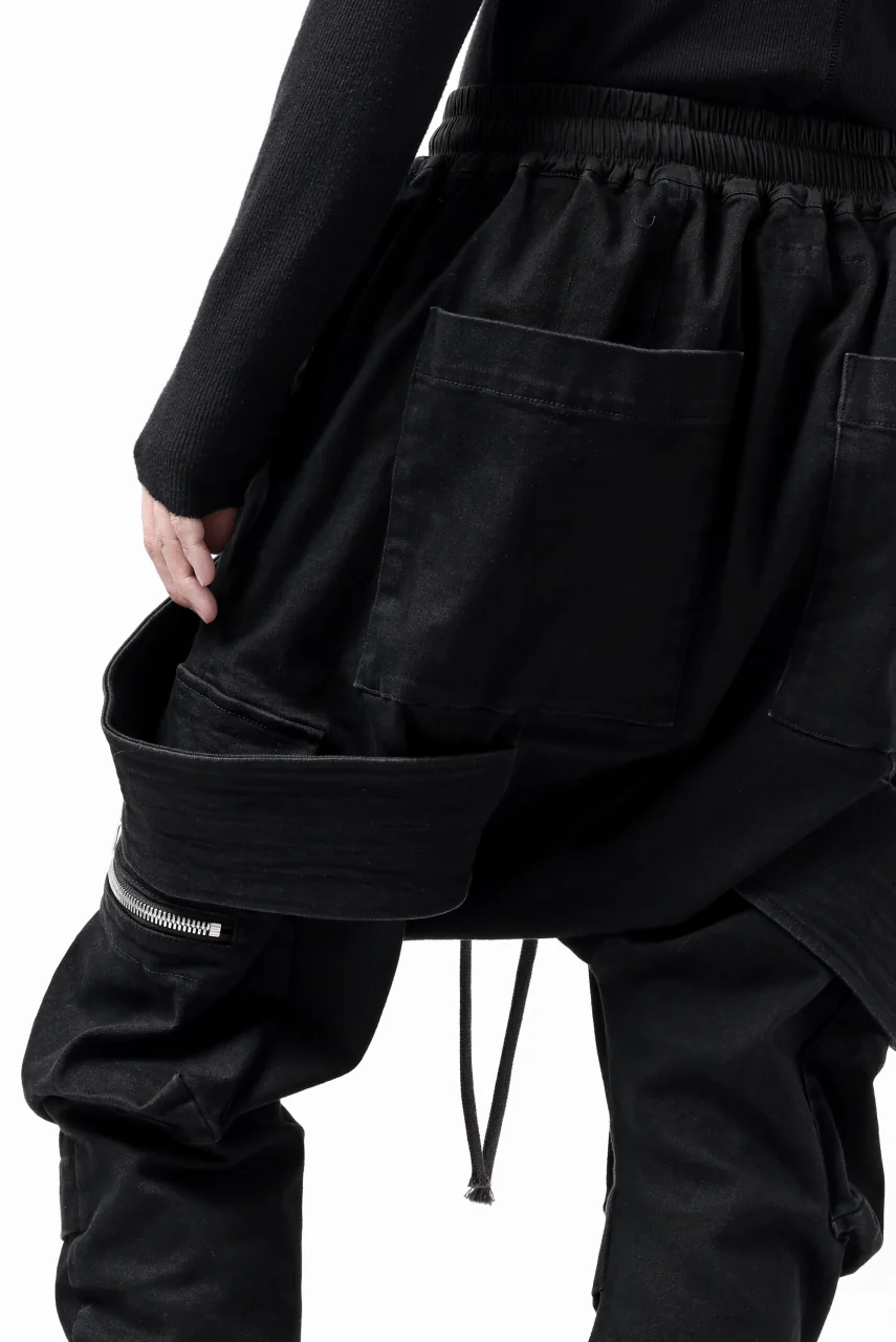 A.F ARTEFACT FLAP-DETAIL SLIM CARGO PANTS / HI-STRETCH DENIM (BLACK) - Image 33