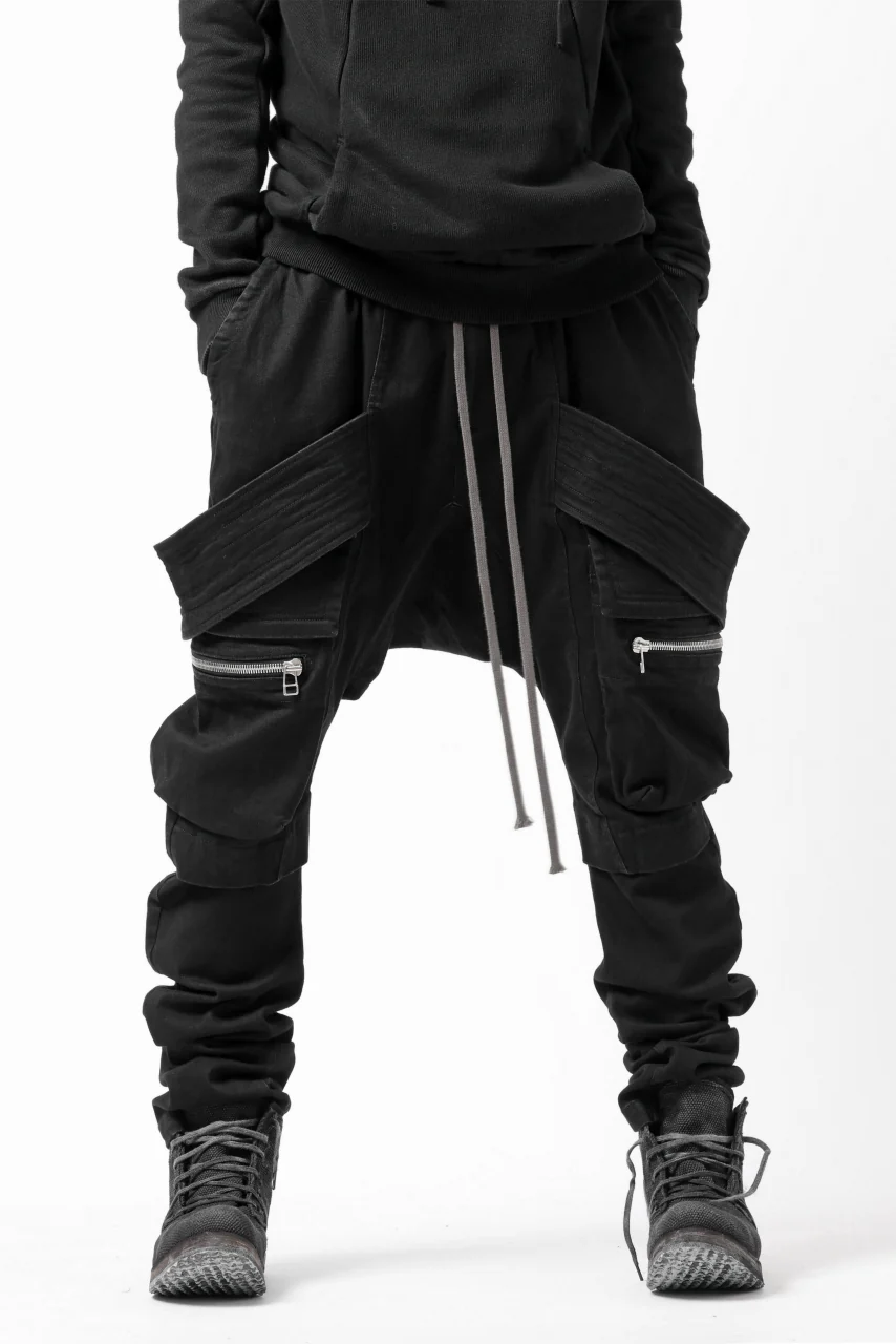 A.F ARTEFACT FLAP-DETAIL SLIM CARGO PANTS / HI-STRETCH DENIM (BLACK) - Image 36