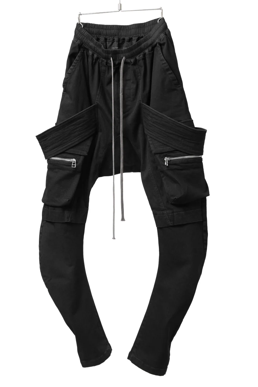 A.F ARTEFACT FLAP-DETAIL SLIM CARGO PANTS / HI-STRETCH DENIM (BLACK) - Image 4