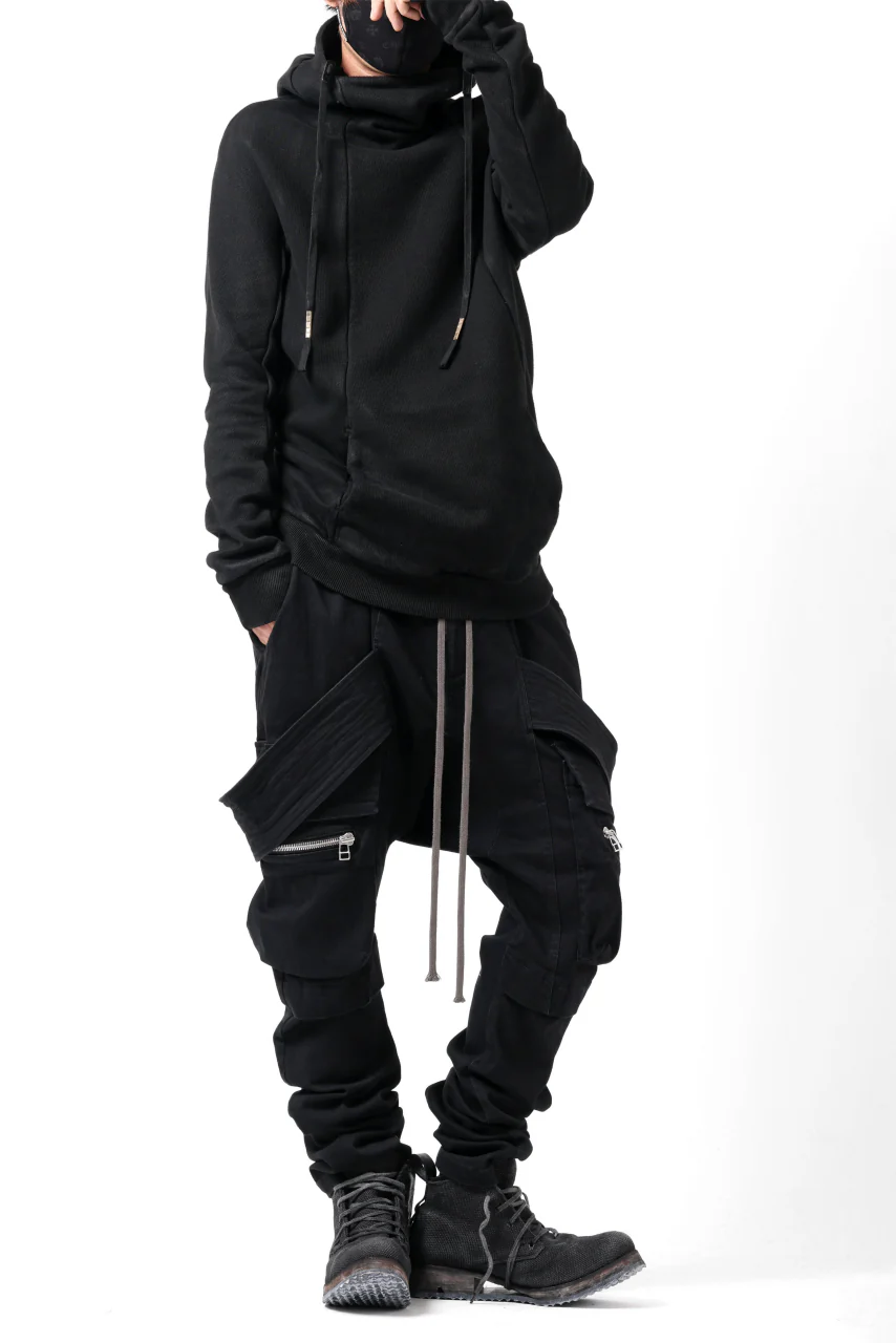 A.F ARTEFACT FLAP-DETAIL SLIM CARGO PANTS / HI-STRETCH DENIM (BLACK) - Image 42