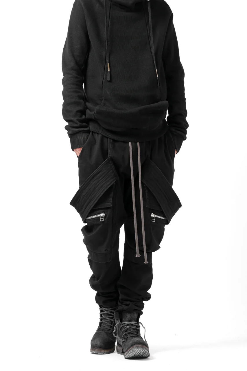 A.F ARTEFACT FLAP-DETAIL SLIM CARGO PANTS / HI-STRETCH DENIM (BLACK) - Image 43