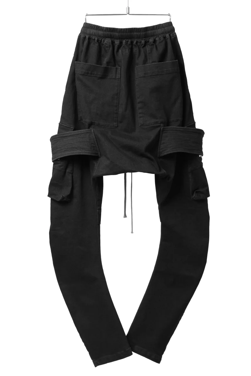 A.F ARTEFACT FLAP-DETAIL SLIM CARGO PANTS / HI-STRETCH DENIM (BLACK) - Image 5