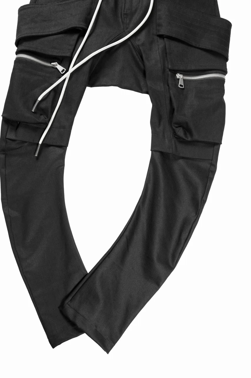 A.F ARTEFACT FLAP-DETAIL SLIM CARGO PANTS / HI-STRETCH DENIM (BLACK) - Image 3