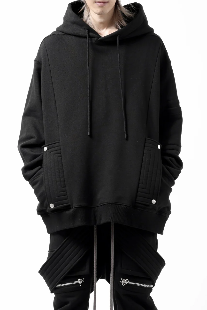 A.F ARTEFACT FLAP-DETAIL SWEAT HOODIE (BLACK) - Image 3