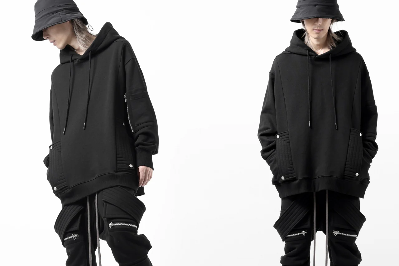 A.F ARTEFACT FLAP-DETAIL SWEAT HOODIE (BLACK) - Image 31