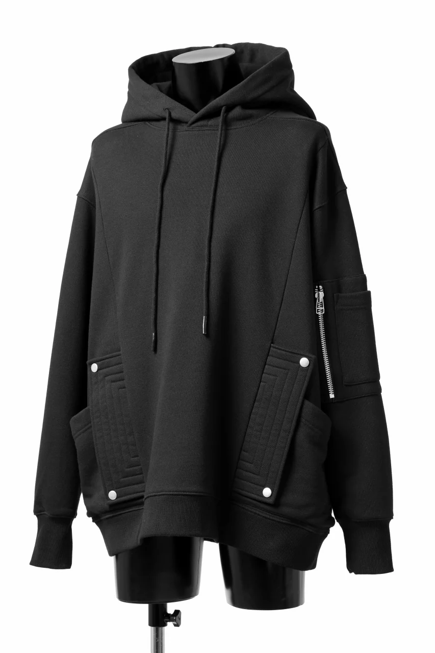 A.F ARTEFACT FLAP-DETAIL SWEAT HOODIE (BLACK) - Image 4