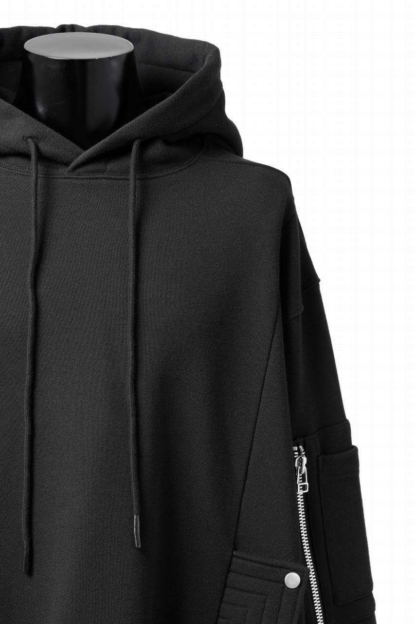 A.F ARTEFACT FLAP-DETAIL SWEAT HOODIE (BLACK) - Image 5