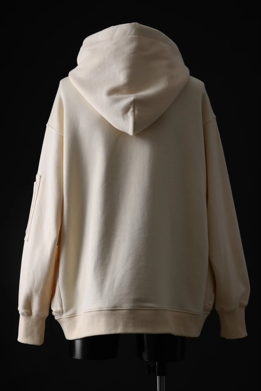 A.F ARTEFACT FLAP-DETAIL SWEAT HOODIE (CREAM) - Image 4