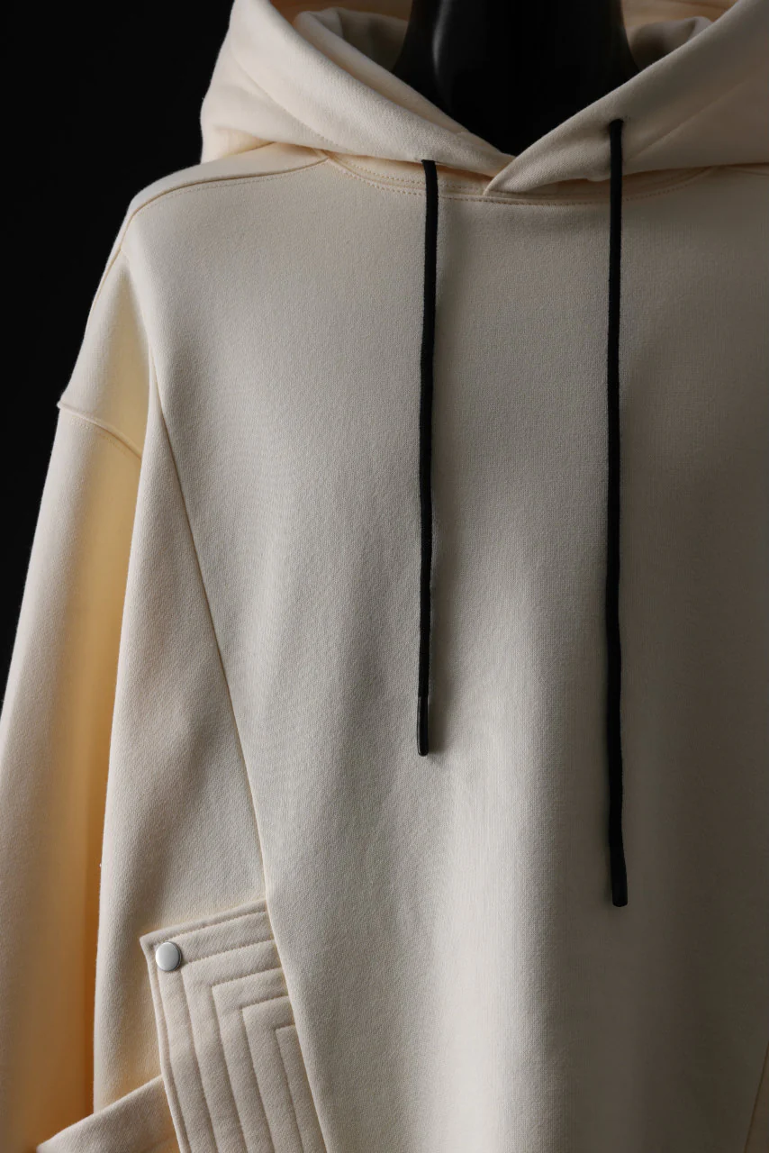 A.F ARTEFACT FLAP-DETAIL SWEAT HOODIE (CREAM) - Image 5