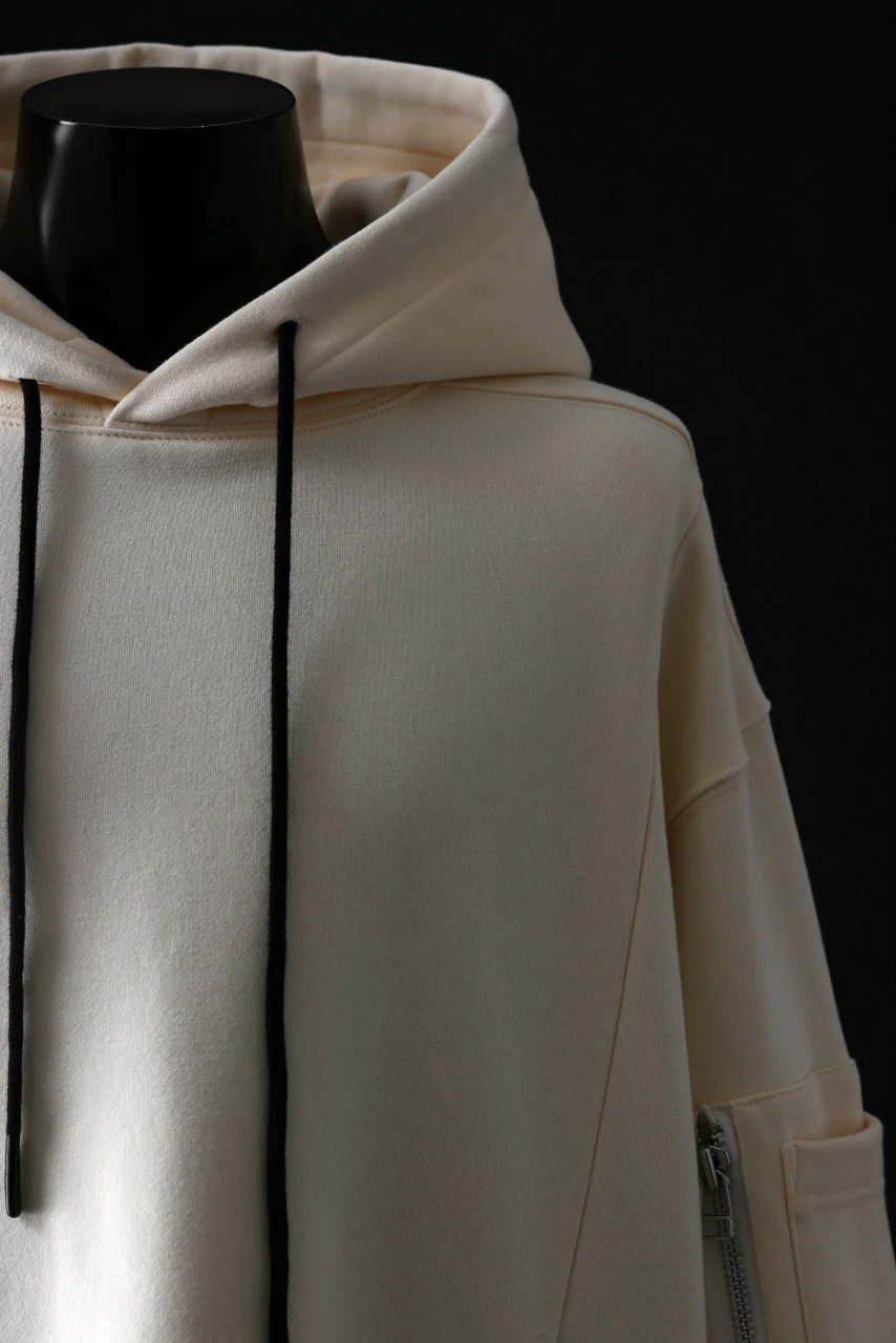A.F ARTEFACT FLAP-DETAIL SWEAT HOODIE (CREAM) - Image 6