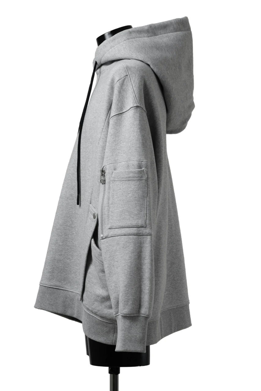 A.F ARTEFACT FLAP-DETAIL SWEAT HOODIE (HEATHER GREY) - Image 3