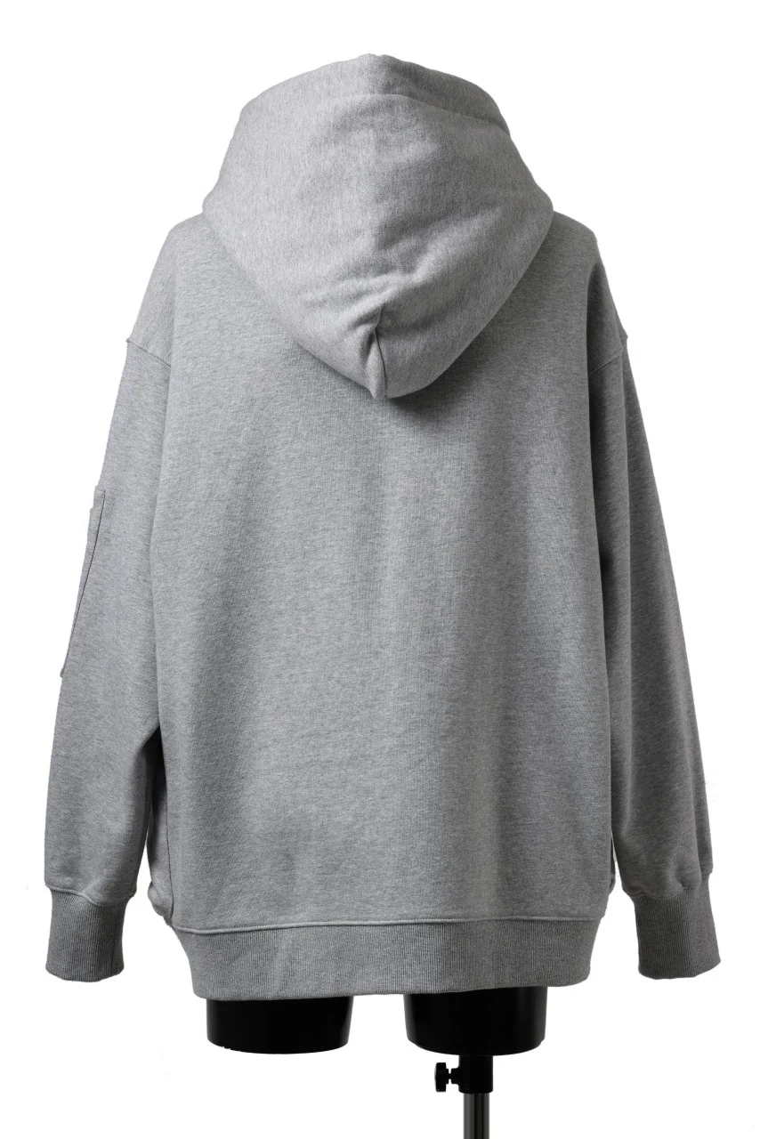 A.F ARTEFACT FLAP-DETAIL SWEAT HOODIE (HEATHER GREY) - Image 4