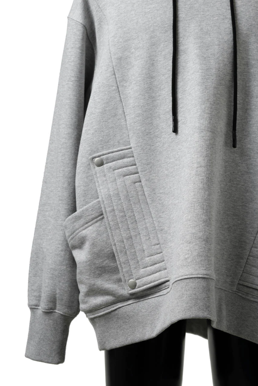 A.F ARTEFACT FLAP-DETAIL SWEAT HOODIE (HEATHER GREY) - Image 6