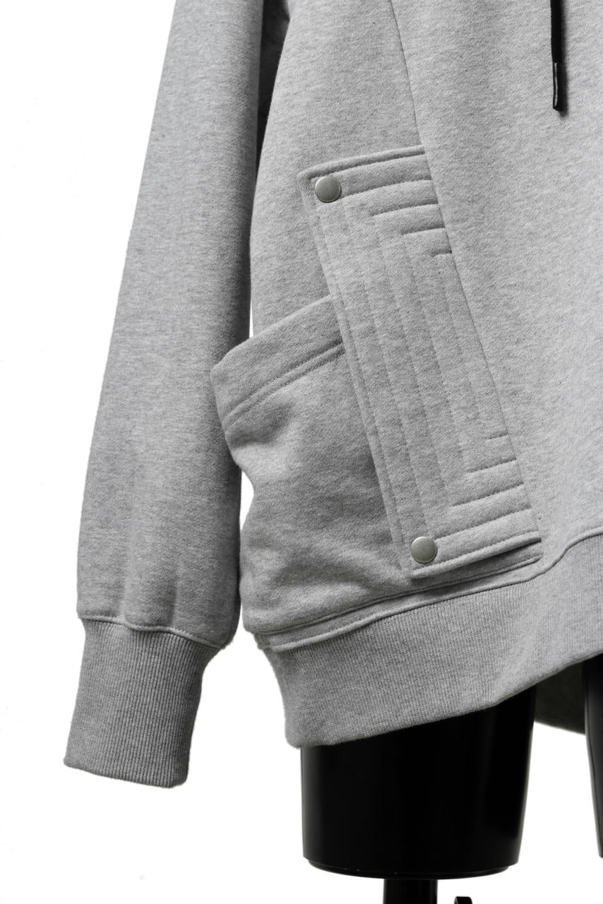 A.F ARTEFACT FLAP-DETAIL SWEAT HOODIE (HEATHER GREY) - Image 7