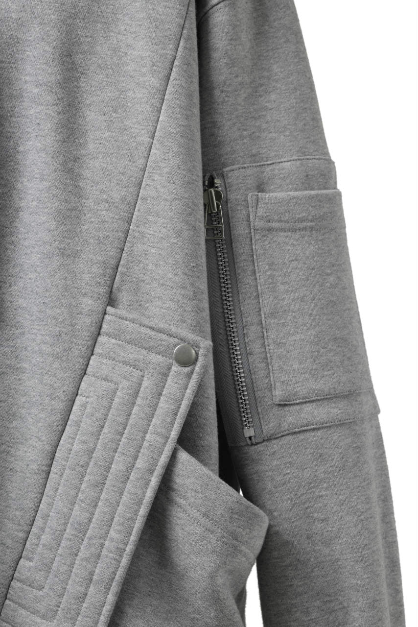 A.F ARTEFACT FLAP-DETAIL SWEAT HOODIE (HEATHER GREY) - Image 9