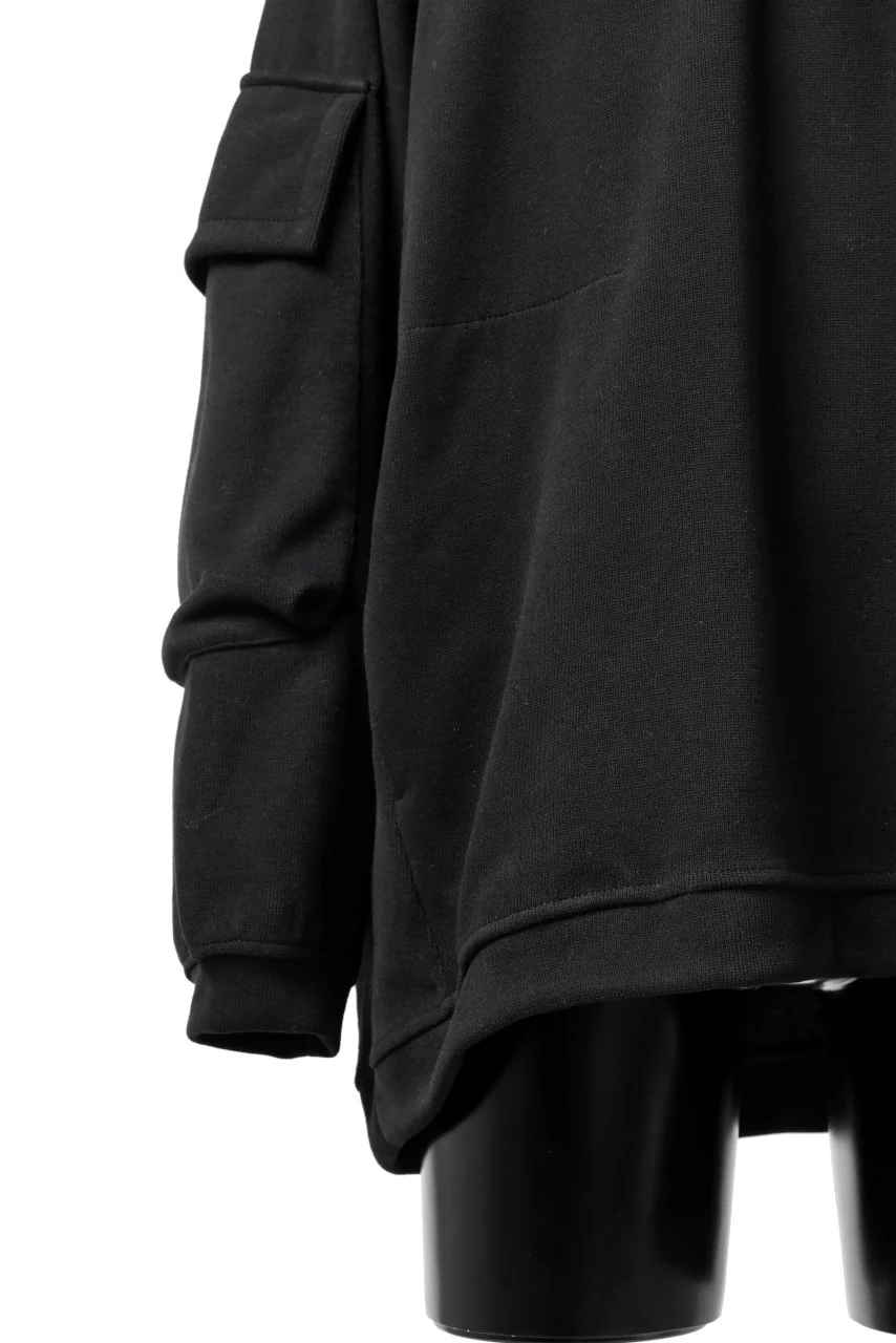 A.F ARTEFACT FLAP POCKET RAGLAN TOP / COPE KNIT JERSEY (BLACK) - Image 16