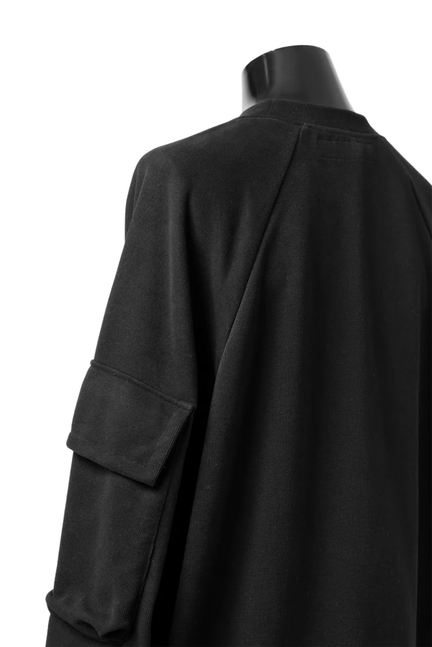 A.F ARTEFACT FLAP POCKET RAGLAN TOP / COPE KNIT JERSEY (BLACK) - Image 17