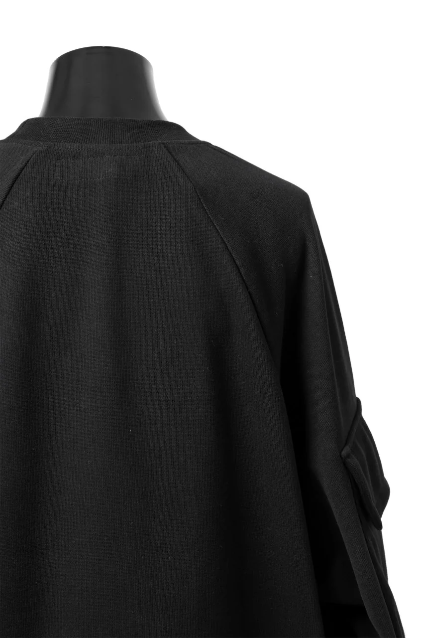A.F ARTEFACT FLAP POCKET RAGLAN TOP / COPE KNIT JERSEY (BLACK) - Image 18