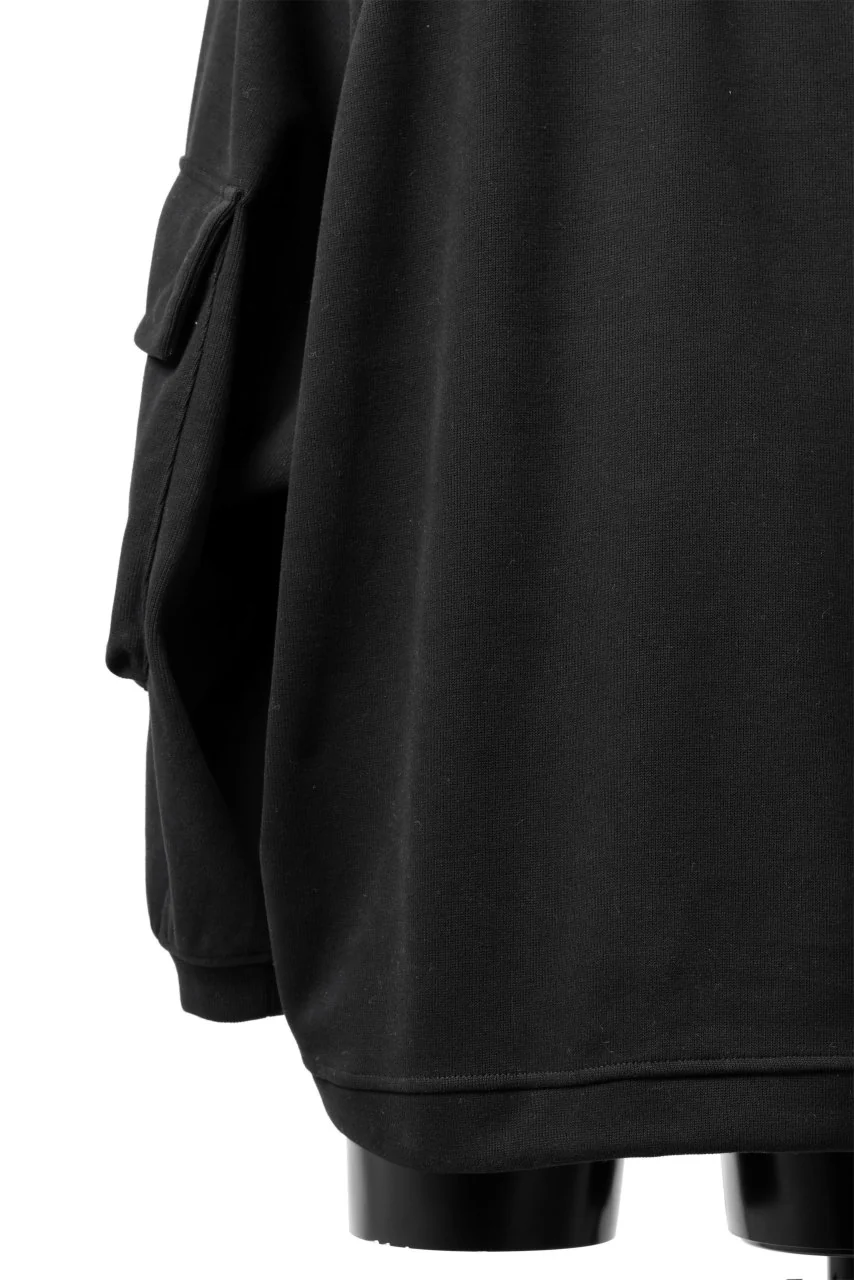 A.F ARTEFACT FLAP POCKET RAGLAN TOP / COPE KNIT JERSEY (BLACK) - Image 19