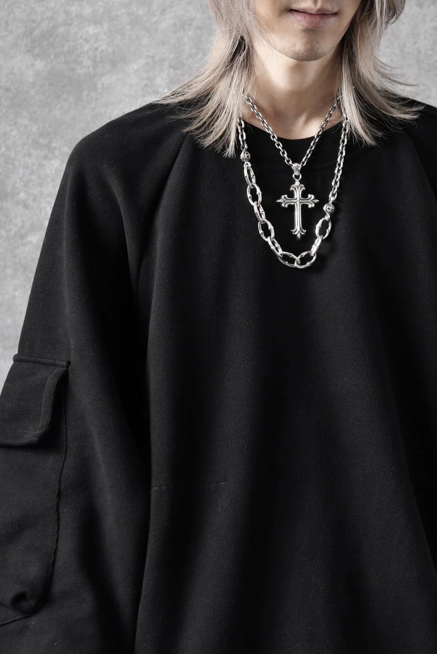 A.F ARTEFACT FLAP POCKET RAGLAN TOP / COPE KNIT JERSEY (BLACK) - Image 21