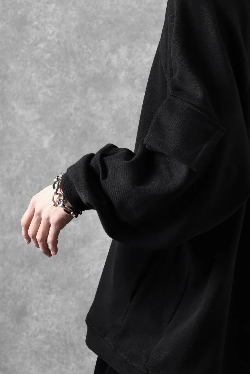 A.F ARTEFACT FLAP POCKET RAGLAN TOP / COPE KNIT JERSEY (BLACK) - Image 24