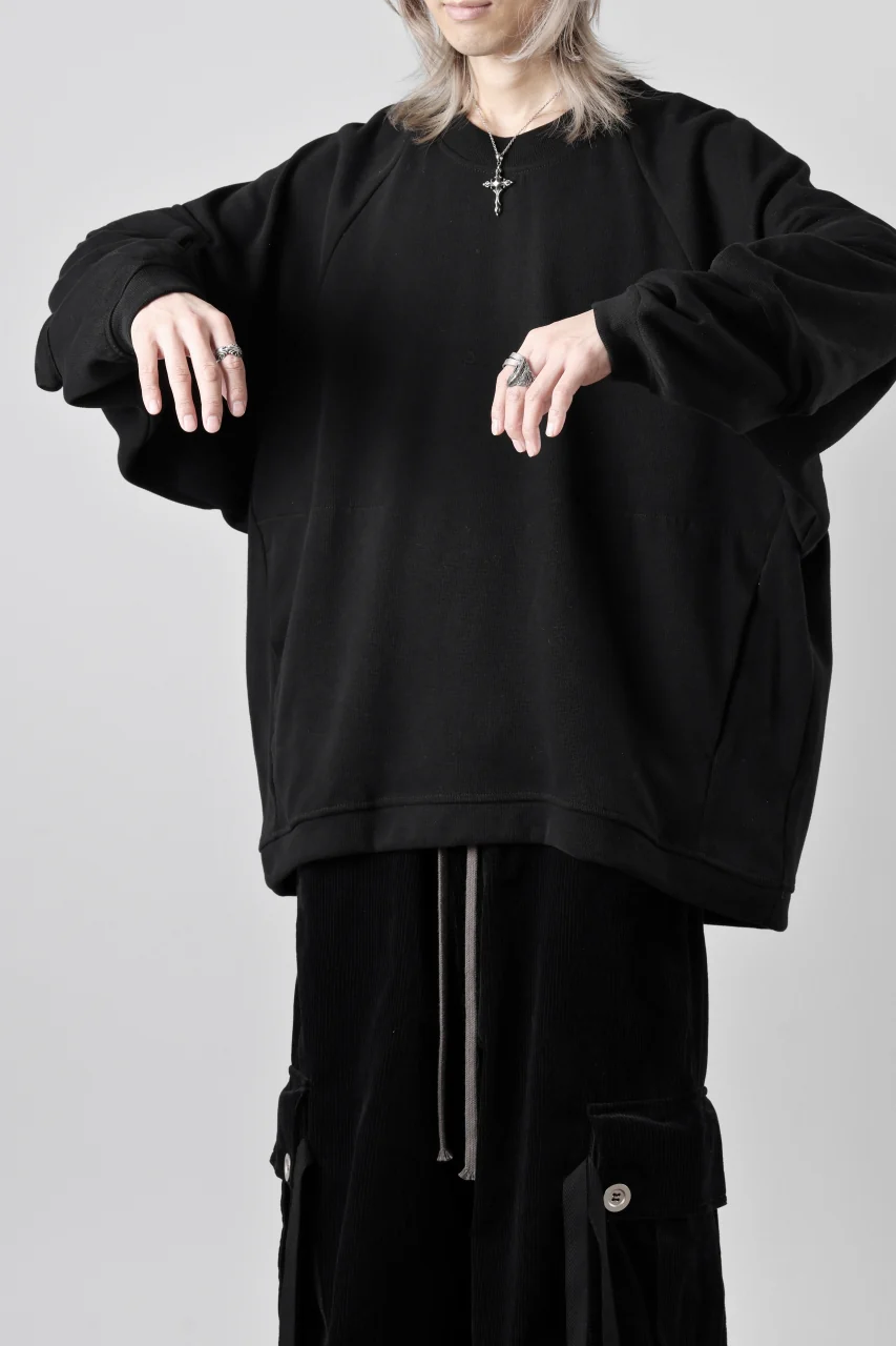 A.F ARTEFACT FLAP POCKET RAGLAN TOP / COPE KNIT JERSEY (BLACK) - Image 32