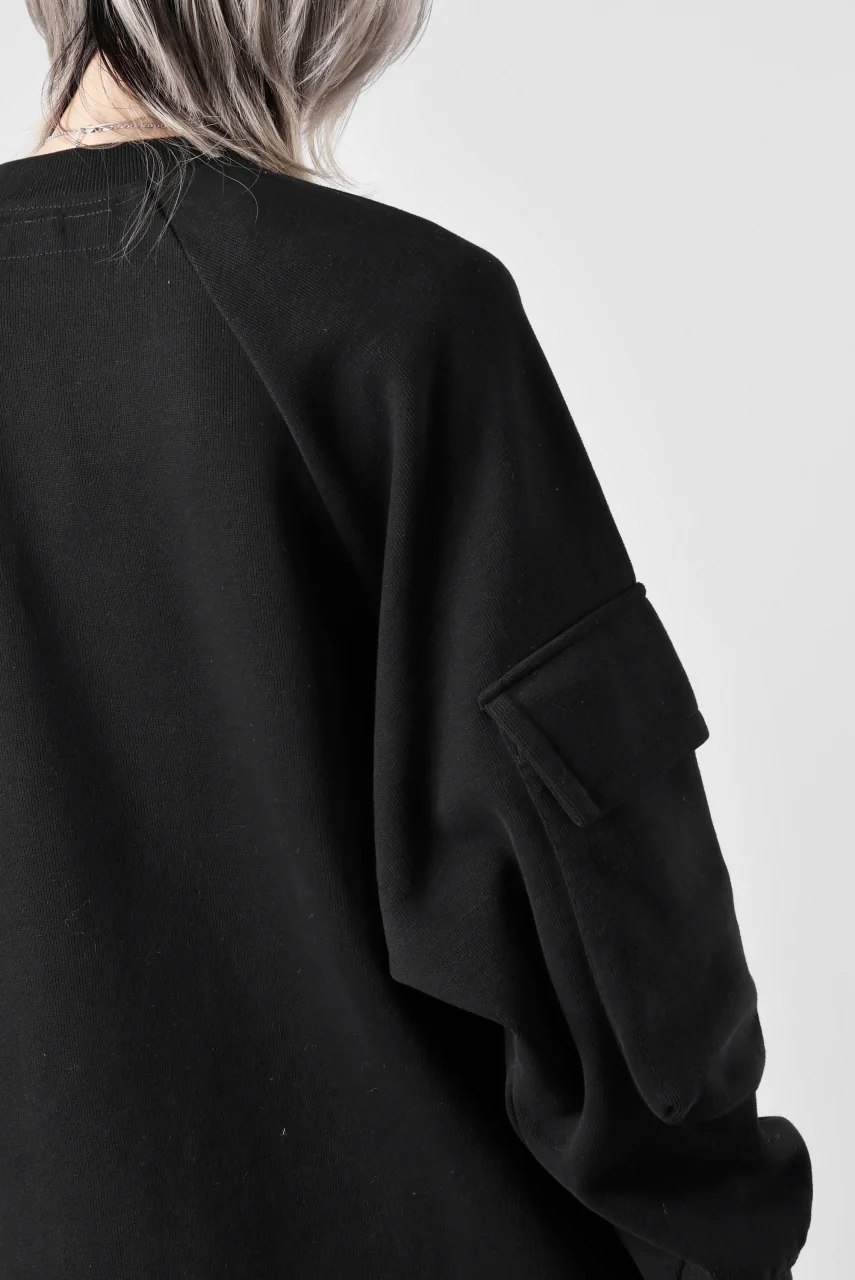 A.F ARTEFACT FLAP POCKET RAGLAN TOP / COPE KNIT JERSEY (BLACK) - Image 37