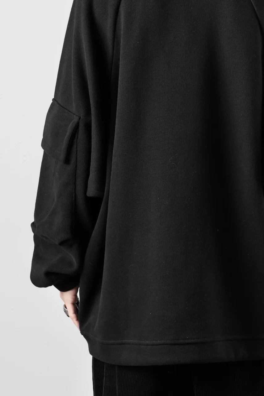 A.F ARTEFACT FLAP POCKET RAGLAN TOP / COPE KNIT JERSEY (BLACK) - Image 38